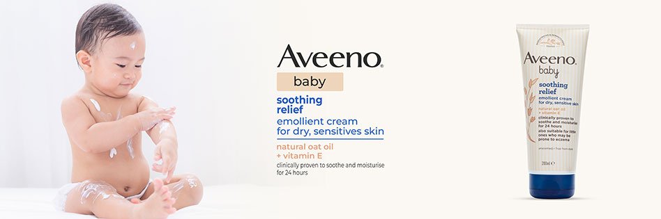 Aveeno Baby Soothing Relief Emollient Cream For Dry & Sensitive Skin 200ml