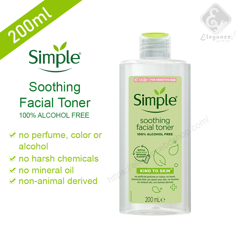 Simple Kind To Skin Soothing Facial Toner 200 ml, free shipping
